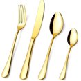 thumbnail image 1 of Gold Silverware Set Piece Stainless Steel Gold Flatware Set Service for Mirror Polished Cutlery Utensils Set Include Knife/Fork/Spoon Dishwasher, cutlery set, stainless steel cutlery set, 1 of 6