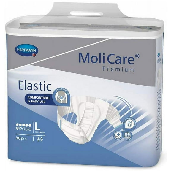 MoliCare Premium Elastic 6D Briefs, Unisex, Moderate Absorbency, Large, 90 Count