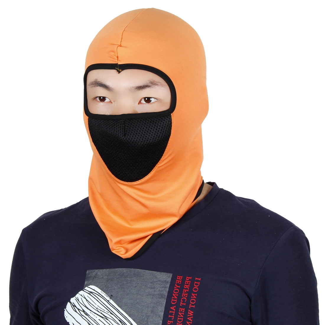 Full Face Mask Outdoor Sports Cycling Neck Protector Hat Helmet Balaclava Orange by Unique-Bargains
