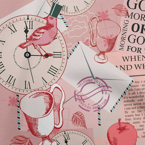 oneOone Polyester Lycra Peach Fabric Nostalgia Sewing Fabric By The Yard Printed Diy Clothing Sewing Supplies 56 Inch Wide