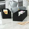 thumbnail image 3 of Household Essentials 2-Pack of Drawer Organizers, Sturdy Chipboard With Soft Polyester Cover, Handy and Fashionable Organization Solution, 3” H x 4” W x 12” D, Black Linen, 3 of 8