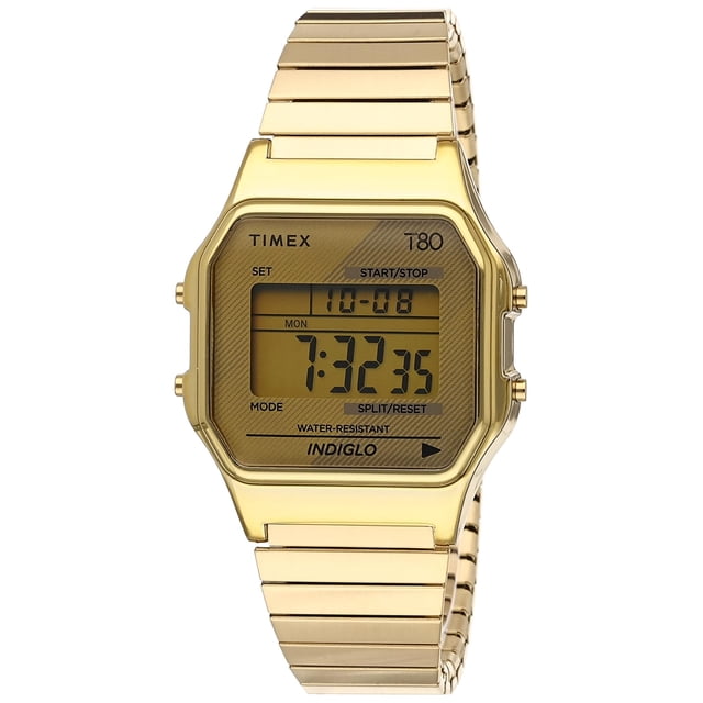 Reloj Timex T80 en tono dorado con correa de acero inoxidable de 34 mm