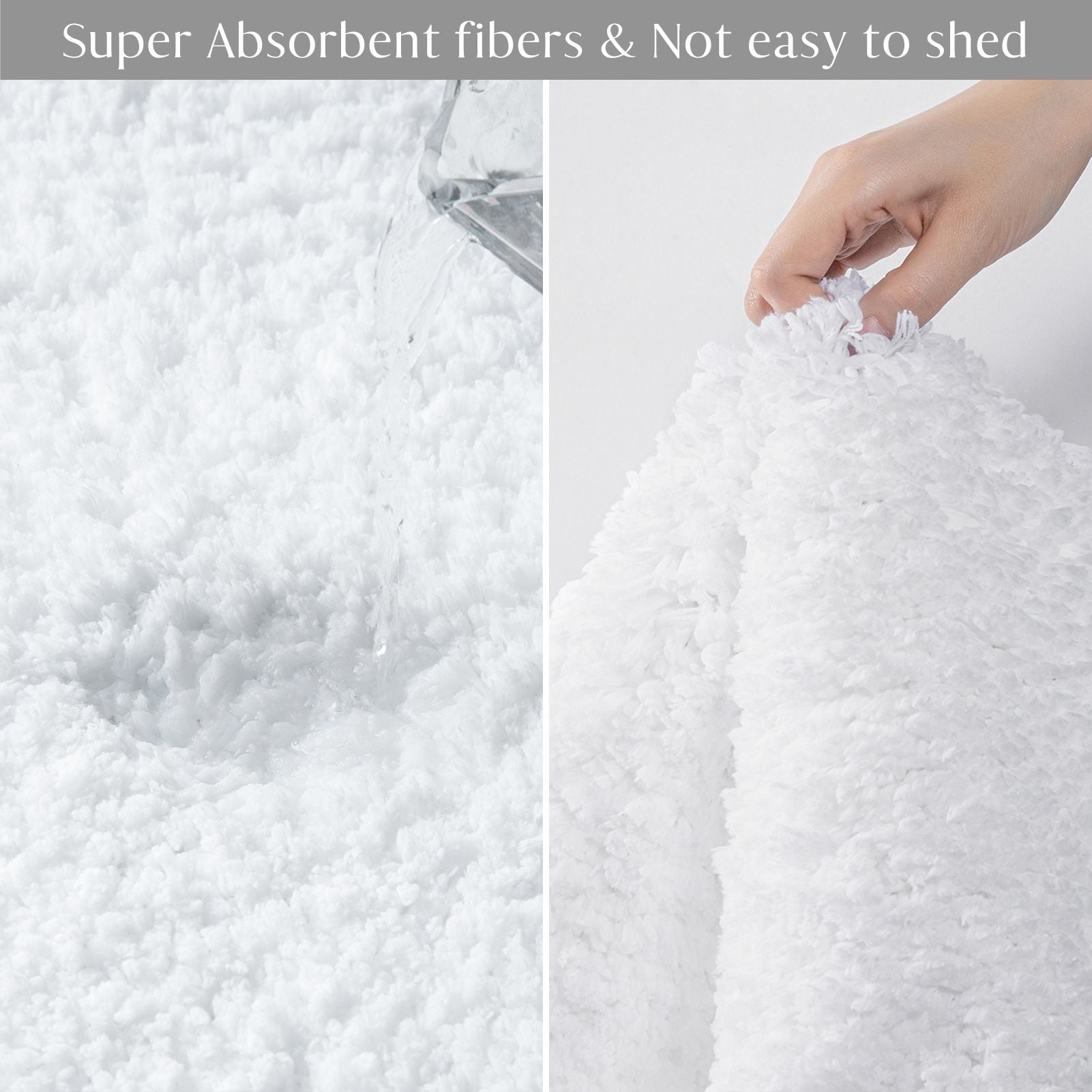 Phantoscope 2pcs Bathroom Rugs Set, Non Slip Quick Drying Ultra Soft Water Absorbent Bath Rug Mat Carpet, 24" x 36" + 24" x 72", Black
