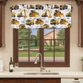 thumbnail image 6 of 2 Pack Valances for Window, Construction Truck Short Curtains for Kitchen Bedroom Living Room, Cartoon Grips and Bulldozers Stirrup Car Rod Pocket Small Window Treatment Valance Drapes 42 x 12 Inch, 6 of 8