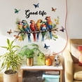thumbnail image 2 of 6 Colorful Parrots on Tree Branch Jungle Wall Decals Peel and Stick Vinyl Rainforest Birds Wall Stickers & Murals for Kitchen Cabinet Door Baby Nursery Wall Decor Tropical Wallpaper with Butterflies, 2 of 14