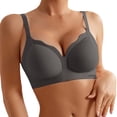 thumbnail image 2 of Lixiuxyad Women's Front Closure Floral Lace Bra Comfortable Support Underwire T Shirt Bralette Soft Wireless Everyday Wear,Bras for Women Gray 44, 2 of 5