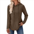 thumbnail image 3 of Sudaderas con Capucha para Mujer, Sudaderas de Gran Tamaño, Camisetas de Larga, Suéteres, Suéteres de Otoño, Tops. Marrón L, 3 of 6