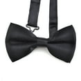 thumbnail image 5 of Toptie Mens Formal Tuxedo Solid Color Satin Bow Tie Classic Pre-Tied Bow Tie-Black-1 Pack, 5 of 5