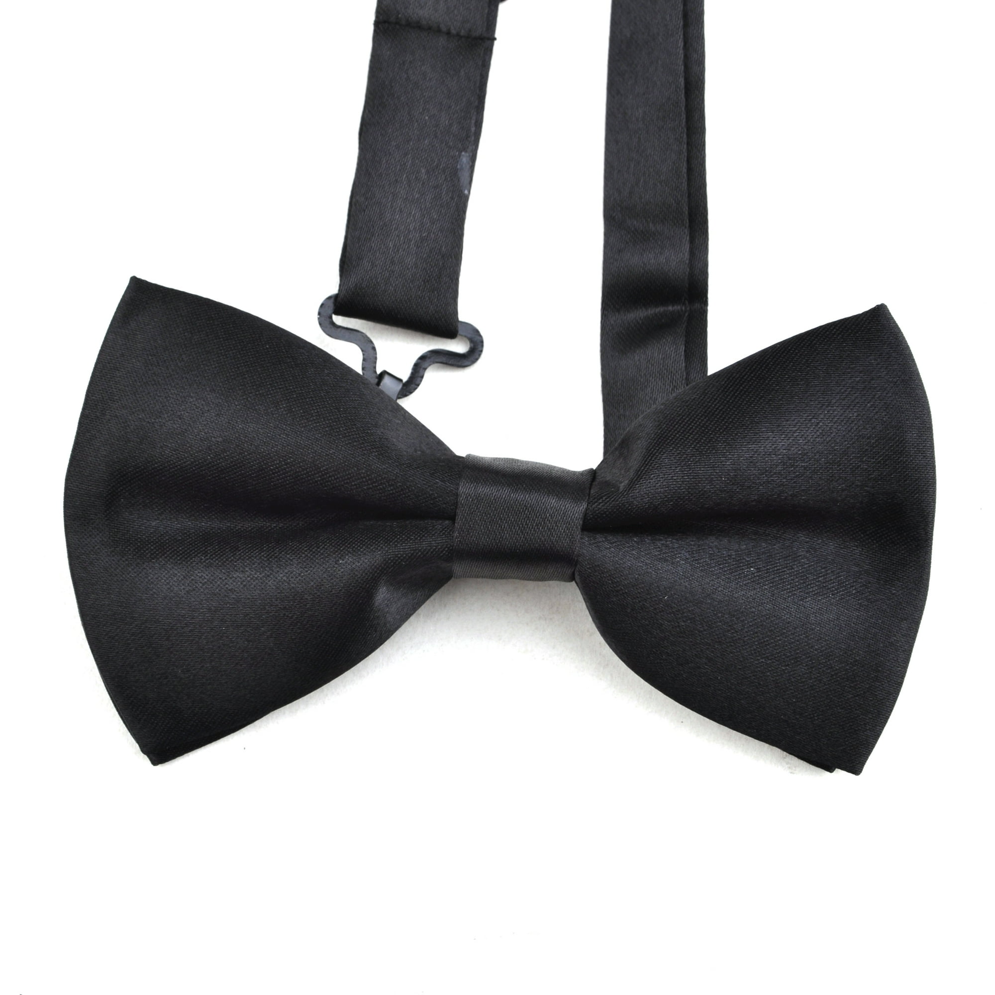 TopTie Mens Formal Tuxedo Solid Color Satin Bow Tie Classic Pre Tied Bow Tie Black 1 Pack Walmart