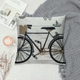 thumbnail image 2 of Chilfamy Canvas Throw Pillow Cover Shell for Couch Sofa Home Decoration City Buildings Brown Bicycles Wheels White, 2 of 5