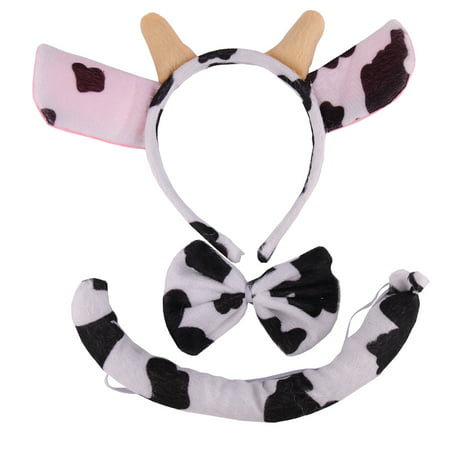 Children Performance Child Animal Set Headband Collar And Tail Cartoon Cow Rabbit Tiger Monkey Dog Party Fancy Dress