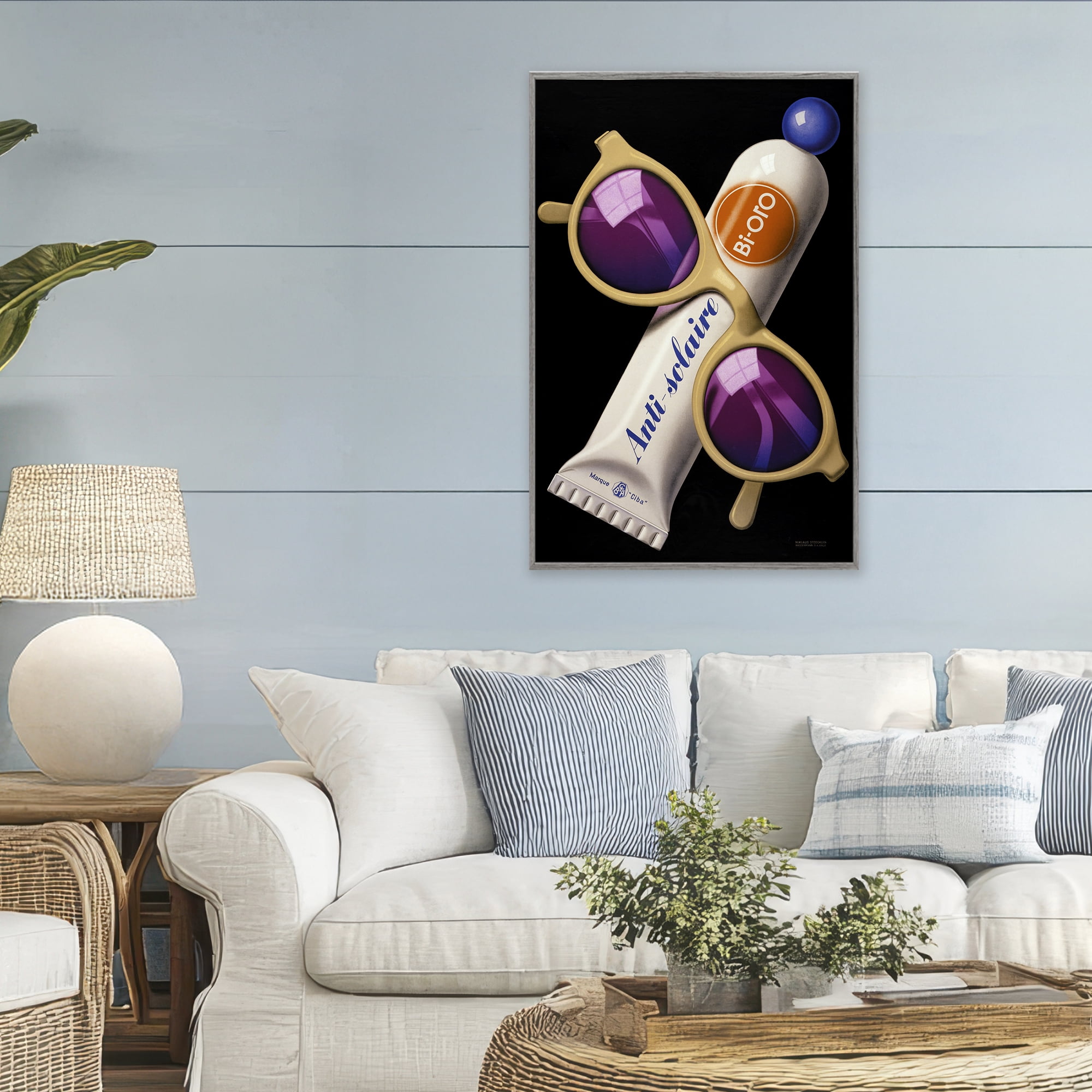 Stupell Industries Sunblock & Sunglasses Gray Framed Giclee Art, design by Print Collection