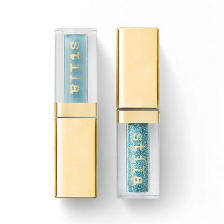 Stila Double Dip - Suede Shade and Glitter & Glow Liquid Eye Shadows, Beach Wave, 2 x 0.07 oz