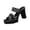 Black, variant on Women's Chunky Block Heels Sandals Polka Dot Strap Open Toe Platform Slip-On Dress Shoes for Wedding Party Prom White Size 5.5