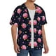 thumbnail image 2 of Balery Cartoon Donut Planets Camisa Casual de Manga Corta con Botones para Hombre, Texturizada, Estilo Cubano, para Playa, Verano-XX-Large, 2 of 5