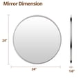 thumbnail image 4 of 24" Nature Acacia Wood Bathroom Vanity with Ceramic Sink and Sliver Round Mirror, Freestanding Bathroom Vanity Cabinet with 2 Invisible Soft Closing Doors, Acacia Wood Grain, 4 of 8