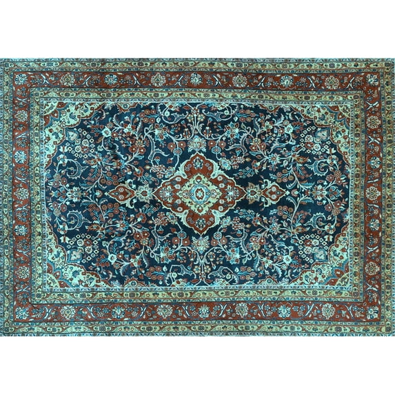 Ahgly Company Indoor Rectangle Persian Light Blue Traditional Area Rugs, 2' x 4'