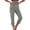 Gray, variant on Women's Cotton Linen Capris Lightweight Summer Elastic Waisted Split Side Cropped Trouser Casual Sports Capri Pants with Pockets