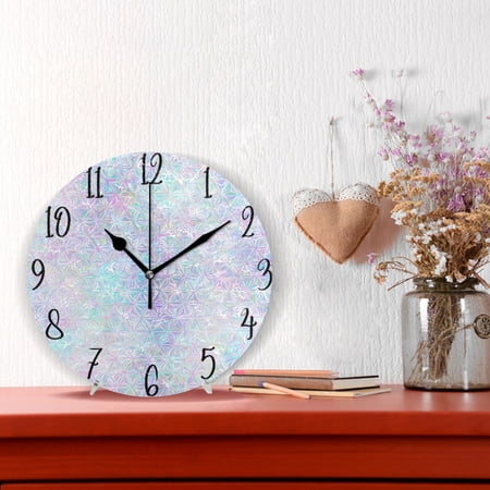 10 Quartz Indoor Wall Clock Silent Mechanism / Pastel Prism Star Pattern