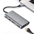thumbnail image 2 of Hub usb, adaptador usb, hub 10 en un con Ethernet , 4K , VGA, puertos USB 3,0, puerto de carga PD, lector de tarjetas, Puerto Audio jinwen Adaptador de Dongle Hub USB C, 2 of 8