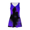 thumbnail image 4 of WFJCJPAF 2025 New Halloween Halloween Dresses for Women Plus Size 26,Women's Summer Comfort Fashion Printing Pocket Sleeveless V-Neck Dress - Purple L, 4 of 5
