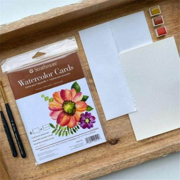 Strathmore 205-23 3.5 x 4.875 in. 400 Series Watercolor Cards - Pack of 6