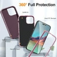 thumbnail image 3 of Feishell for iPhone 14 Pro Rugged Triple-Layers Case, Hybrid PC+TPU Shockproof Heavy Duty Cover, Military Grade Drop Resistant Lens Protection Case for iPhone 14 Pro, Purple, 3 of 8