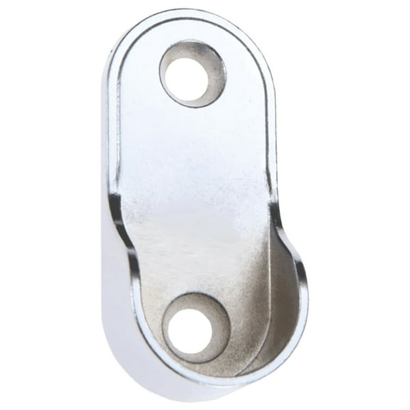 SM08 Oval Wardrobe Rail End Brackets Steel Closet Rod Socket Holder Pair