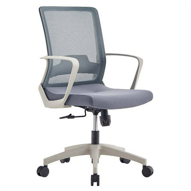 FM Furniture Adelaide 42" Chaise de Bureau en Plastique Moderne Réglable en Gris/blanc