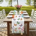 thumbnail image 4 of Table Runners 72 Inches Long Dress Scarves, Pink Flowers Farmhouse Kitchen/Dining Table Runner, Coffee Tablerunners, Spring Floral Butterfly Elegant Pastoral 18x72 Inch, 4 of 9