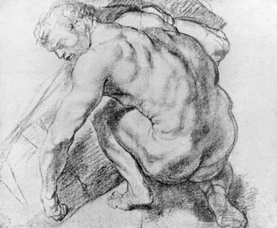 Nude study for the painting Abraham and Melchisedek in Caen circa 16101616 France Paris Musee du Louvre Abraham and Melchisedek by Peter Paul Rubens France Caen Musee des Beaux-Arts Canvas Art - (24