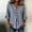 *Blue, variant on Women's V Neck 3/4 Flare Sleeve Button Striped Blouse,Casual Loose Fit Top Pink,Women's Plus L