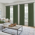 thumbnail image 2 of Jainmy Pinch Pleated Linen Curtains, Boho Light Filtering Living Room Bedroom Curtain,Window Treatments with Hook,Olive Green, 40x96 inch, 2 Panels, 2 of 10