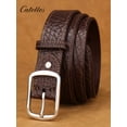 thumbnail image 5 of Catelles Men's Premium Brown Leather Belt - Stainless Steel Pin Buckle, Durable and Stylish, Provided by Box, Fits Waist 44 In, Width 1.5 In (3.8 cm), 5 of 10