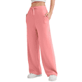 thumbnail image 2 of Womens High Waisted Baggy Sweatpants Pink L, 2 of 4