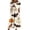 Beige, variant on Halloween Print Women Midi Dresses, Round Neck Casual Fashion Dress With Side Pockets Cute Cat Pumpkin Print Loose Daily Halloween Holiday Outfit Orange XL