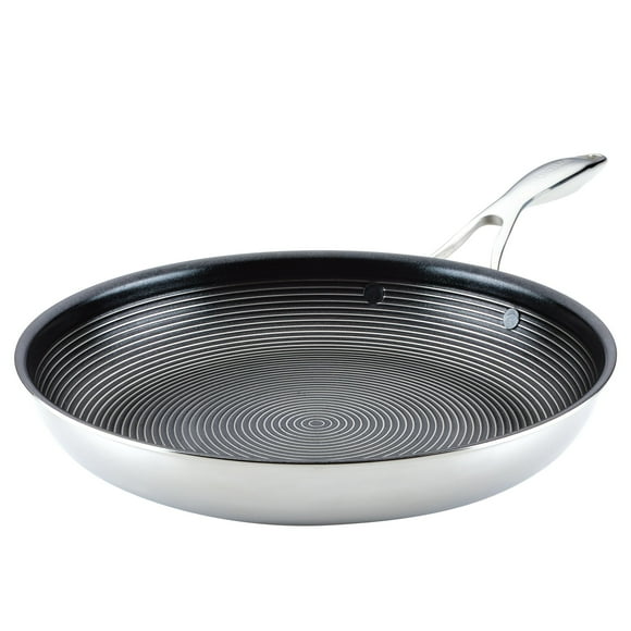 Circulon Clad 10-Inch Stainless Steel Frying Pan with Hybrid SteelShield and Nonstick Technology, Silver