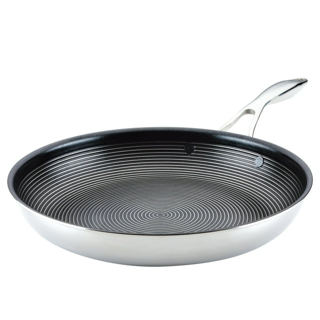 Circulon Clad 10-Inch Stainless Steel Frying Pan with Hybrid SteelShield and Nonstick Technology, Silver