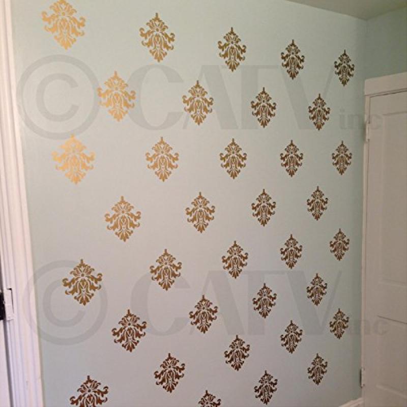 Damask set of 18 vinyl wall decal self adhesive wall pattern stickers
