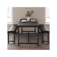 thumbnail image 1 of Dining mesa set para 4: kitchen mesa con benches, rectangular dining room set con 2 forrado benches, 3-piece set para small spaces, apartments, studios, 1 of 7