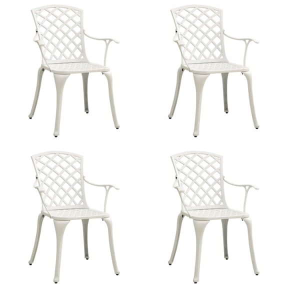 Casafoyer Garden Chairs 4 pcs Cast Aluminum White