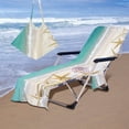 thumbnail image 5 of Fwttom Lounge Chair Towel Cover, Beach Chair Cover Beach Bag with Side Pockets Microfiber Lounge Chair Beach Towel Chair Cover, 5 of 7