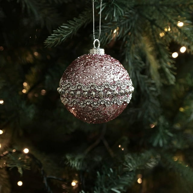Bolas Navideñas Flocadas para Decoración Navideña. Se Pueden Usar Varios Estilos de Adornos para Árboles de Navidad para Otras Fiestas.