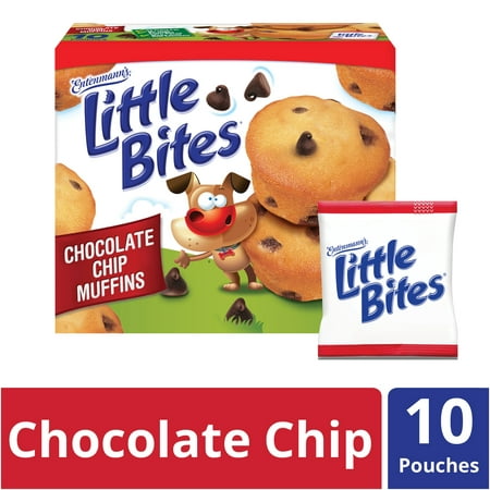 Entenmann's Little Bites Chocolate Chip Mini Muffins made with Real Chocolate, 10 Pouches, 16.5