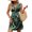 Green, variant on Women's Tropical Print V Neck Sleeveless Summer Dress with Slight Stretch 95% Polyester 5% Spandex Everyday Wear