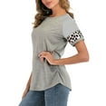 thumbnail image 5 of SAYFUT Round Neck Short Sleeve Shirts For Womens Striped Shirt Maternity Fashion Blouse Tops Casual T-Shir,Plus Size M-3XL/Red/Black/Gray, 5 of 8