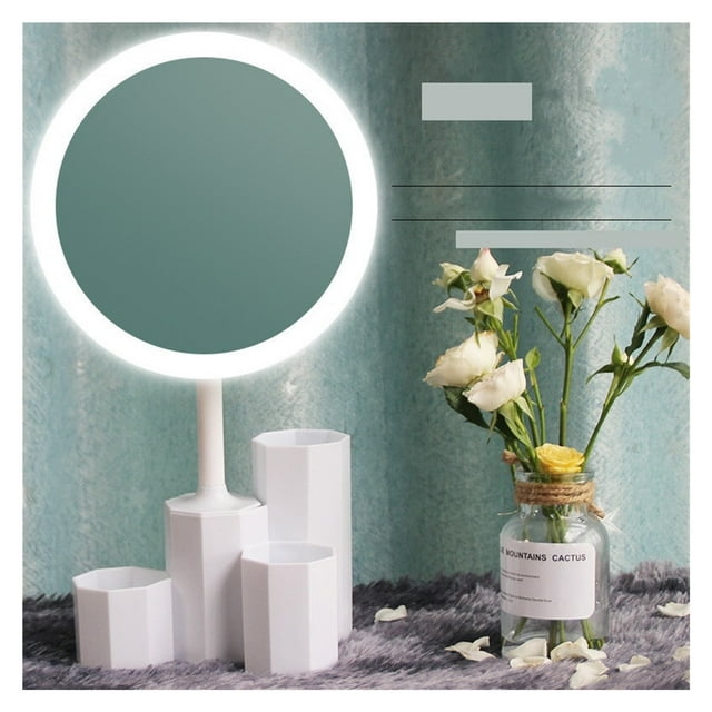 LED Makeup Mirror Desktop Lamp USB Charging Light Touch Dimme Cosmetic Mirror With Storage Makeup Natural Light Vanity Mirrors ,Widely Use