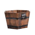 thumbnail image 4 of Nota: (tamaño grande hexagonal) maceta de madera maciza retro pequeño barril de madera diámetro superior 21 cm, fondo 17 cm, altura 12 m, 4 of 5