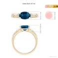 thumbnail image 6 of ANGARA Natural 2.25 ct London Blue Topaz Ring with Diamonds in 14K Yellow Gold for Women (Size-9x7mm) | November Birthstone, Anniversary, Jewelry Gift for Women | Natural London Blue Topaz Ring, 6 of 11