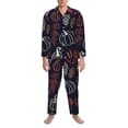 thumbnail image 3 of Naloa Thanksgiving Men’s Pajamas Set - Long Sleeve Button Down Sleep Shirt and Pajama Bottoms Sleepwear Set-X-Large, 3 of 7